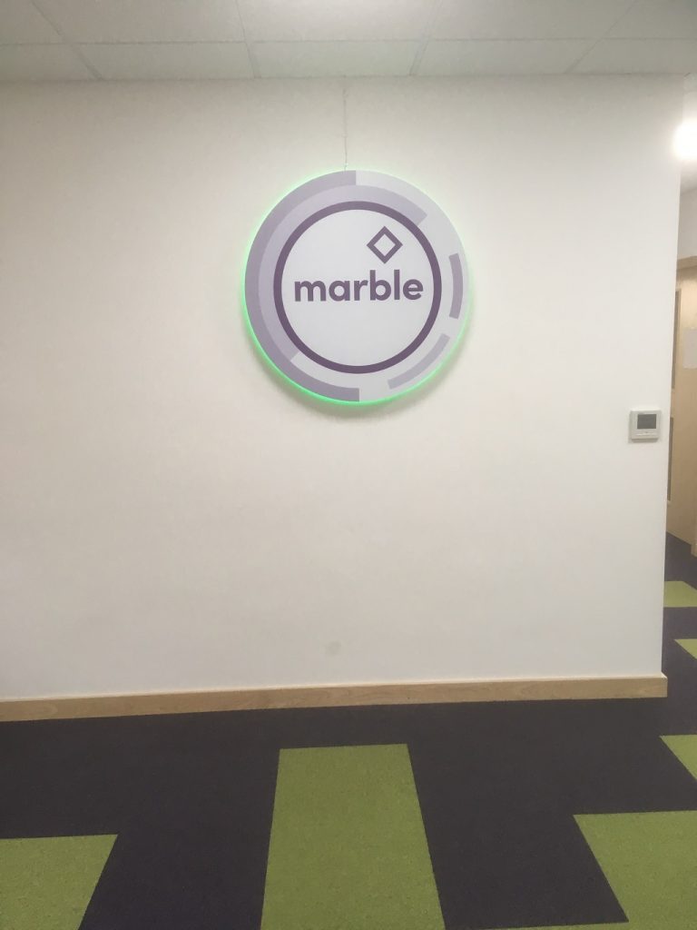 Project Signs - Marble LED Stand Off Logo
